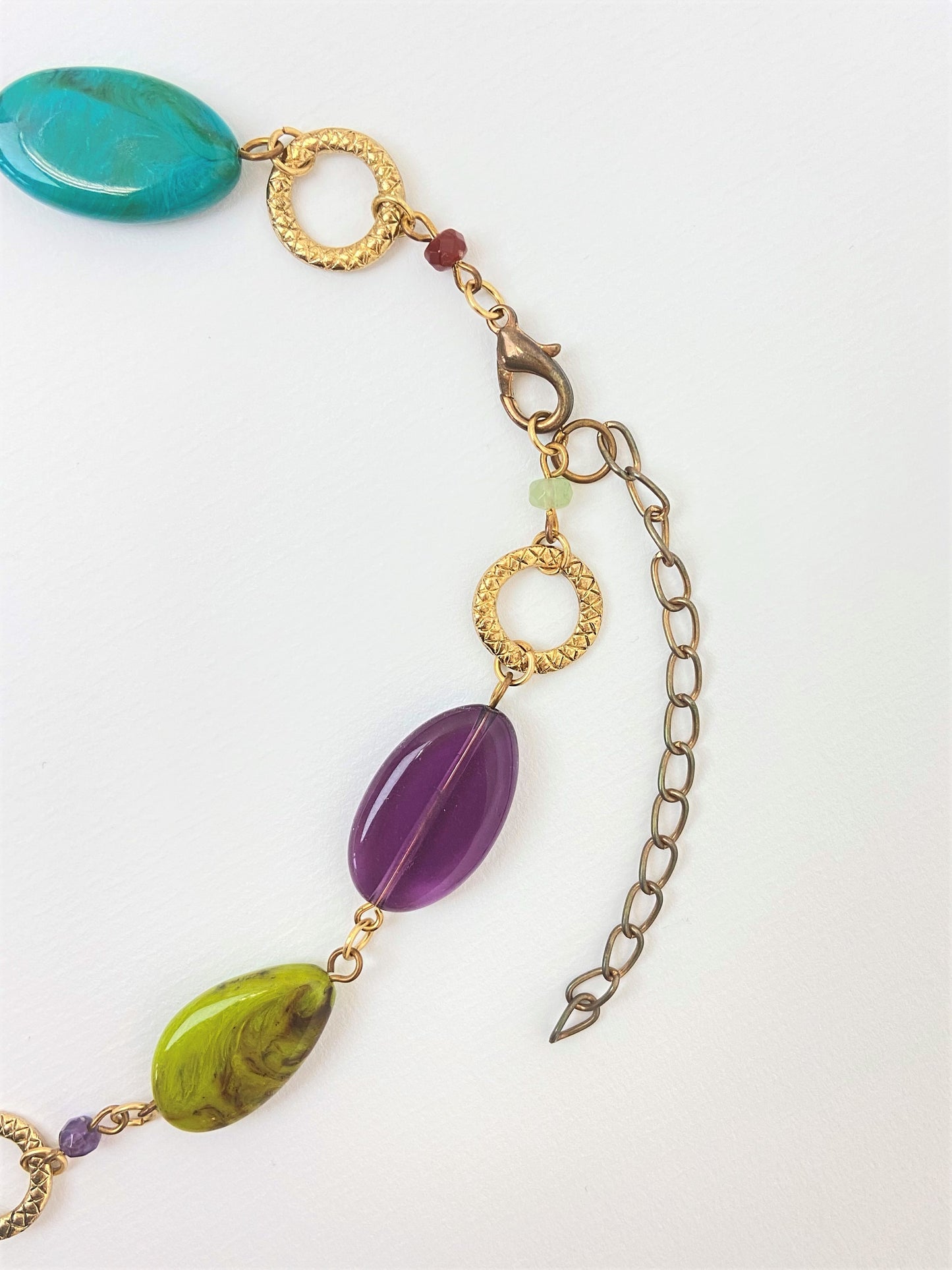 Royal Vacation Mixed Bead Necklace by Stage Jewellery in cyan teal blue purple tones