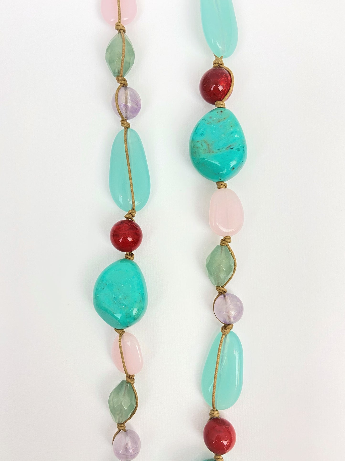 Aqua Zen Mixed Bead Necklace