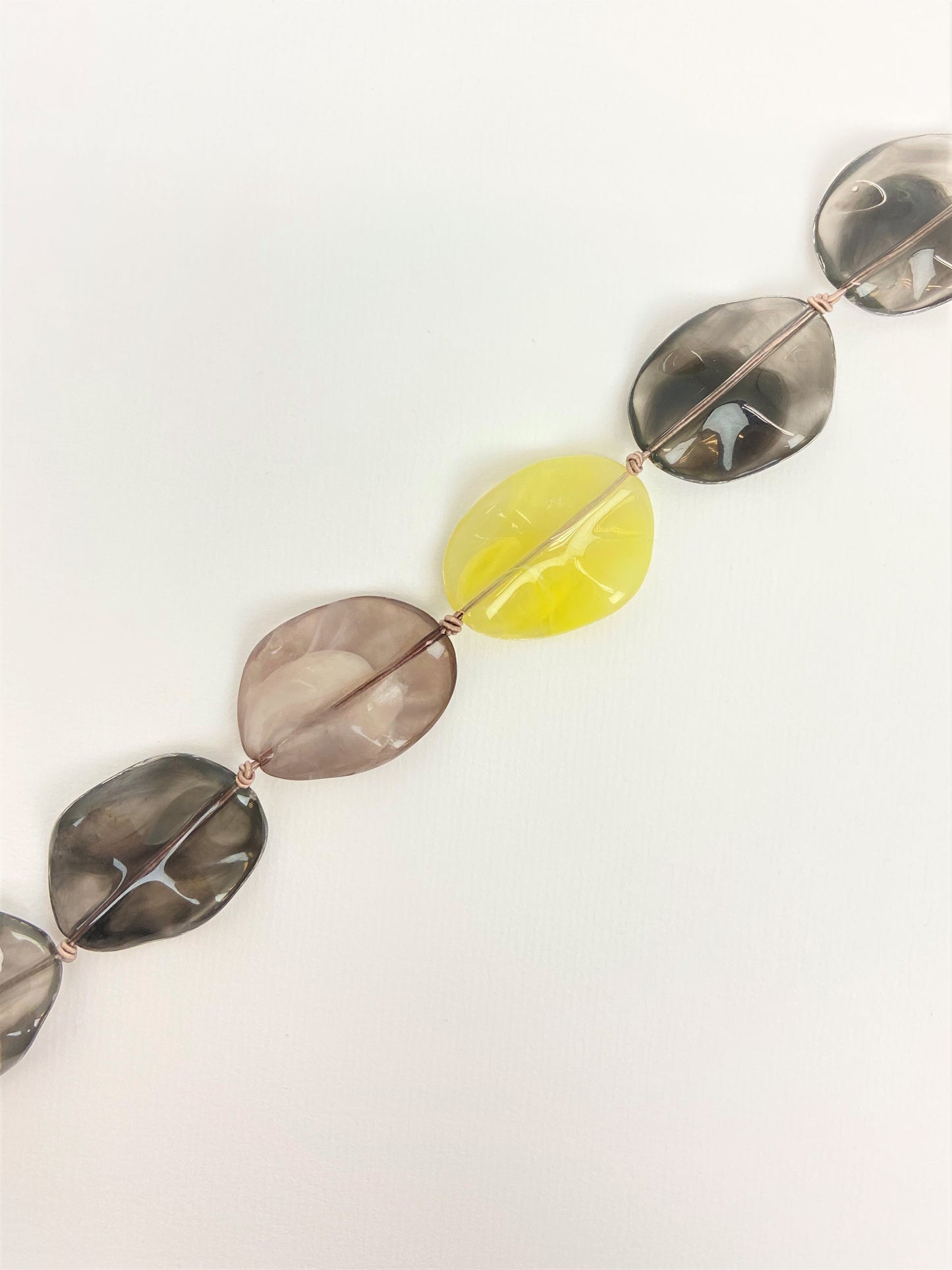 Lemon Dusk Petal Bead Necklace