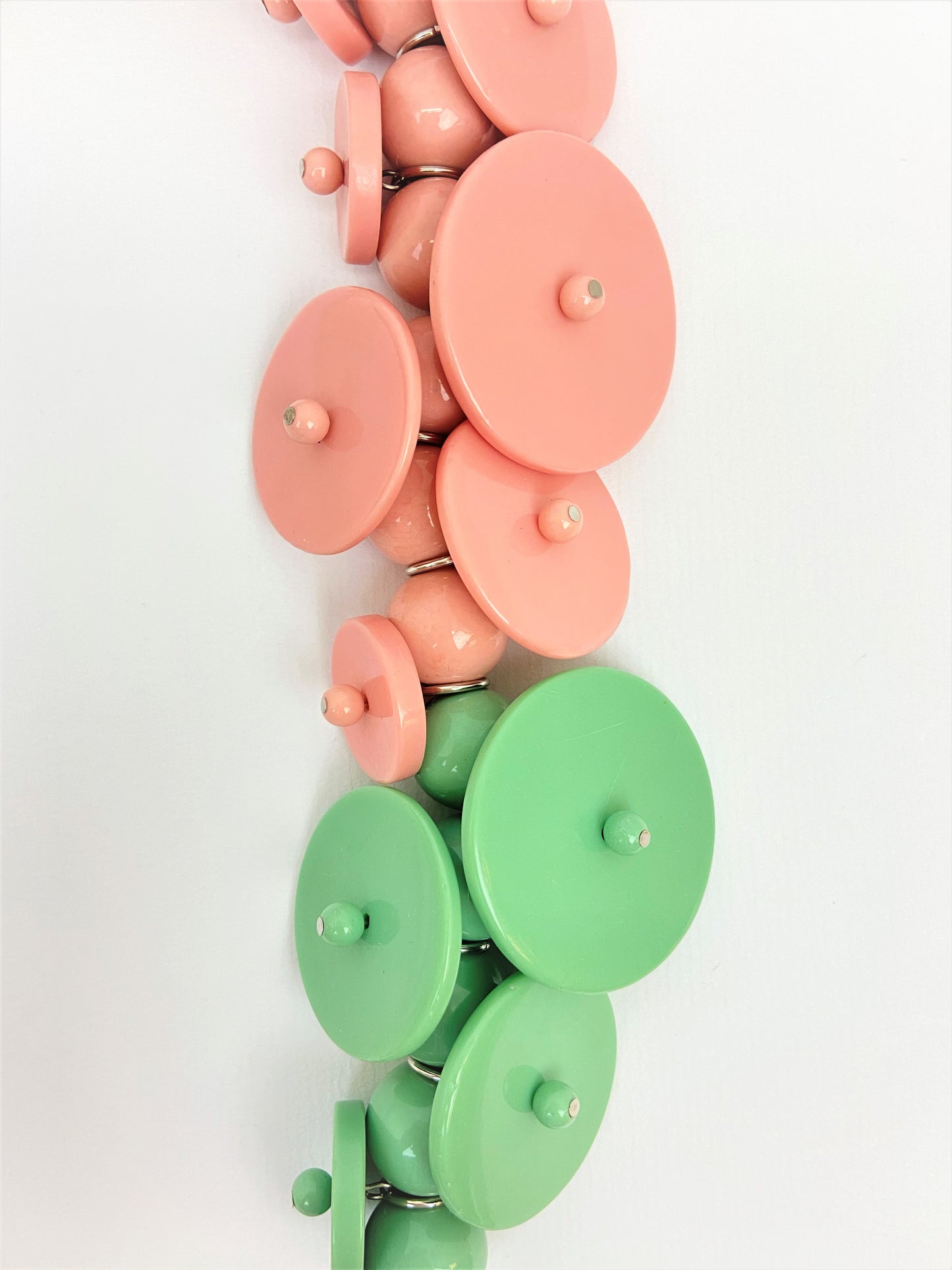 Otta Selma Mixed Bead Necklace by Stage Jewellery with unique beads in green pink pale tones