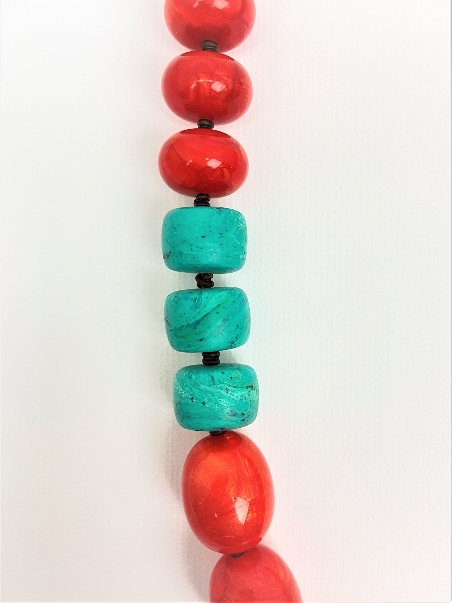Flaming Teal Bead Necklace