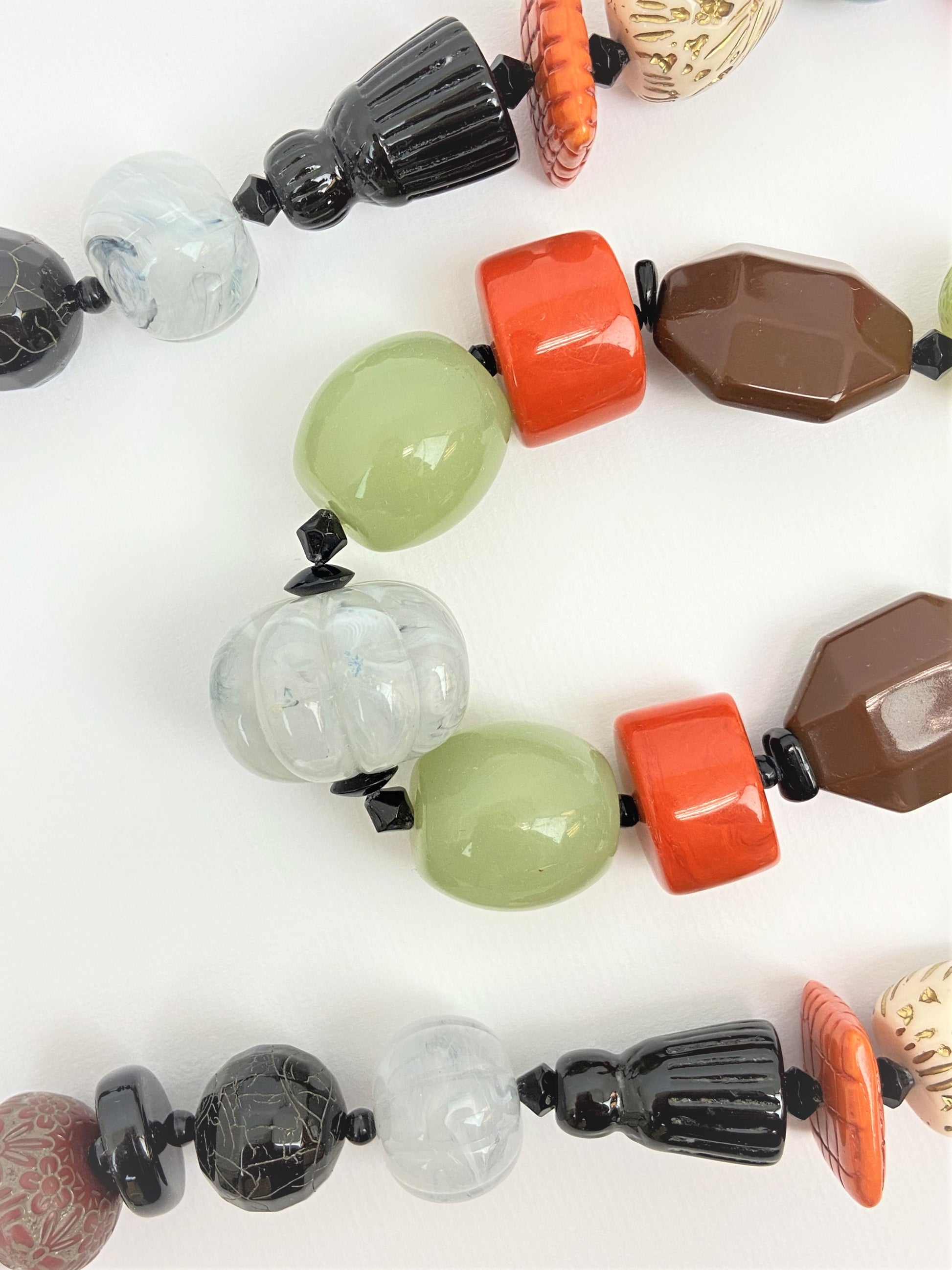 Siam Jungle Mixed Bead Necklace by Stage Jewellery with multicolour beads in bold vintage retro fashion style