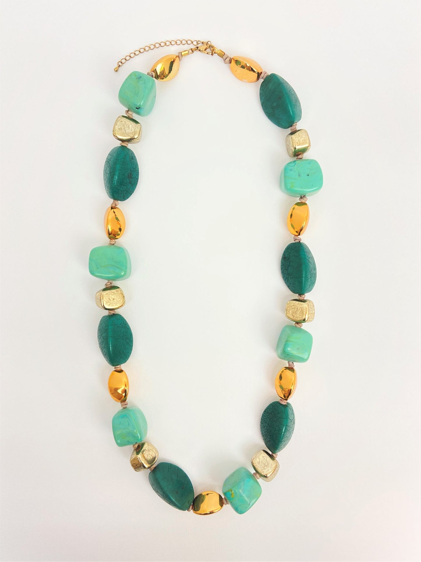 Peacock Morning Mixed Bead Necklace by Stage Jewellery with bold chunky beads