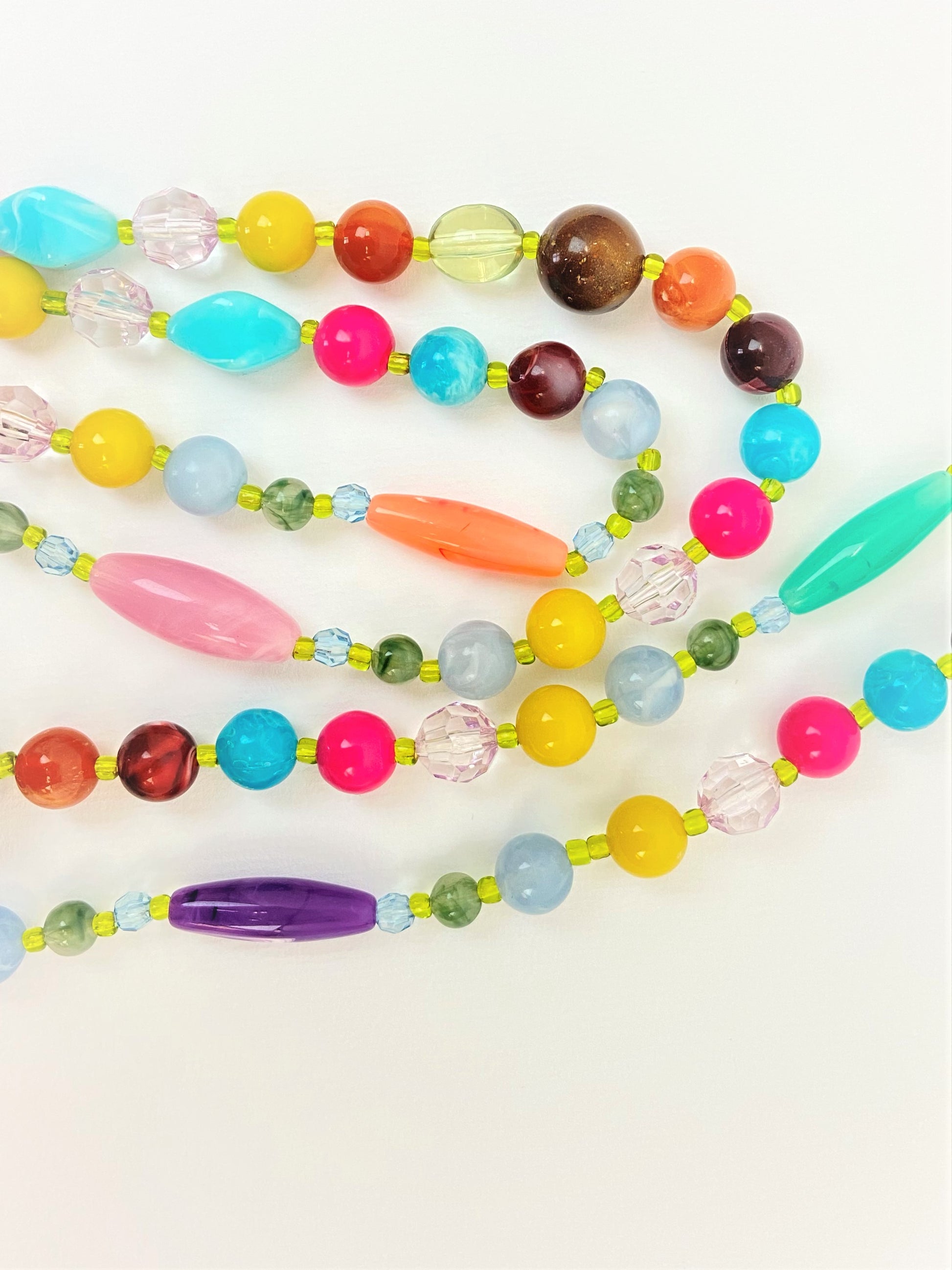 Sundae Crush Mixed Bead Necklace by Stage Jewellery with multicolour beads in old-school fashion style