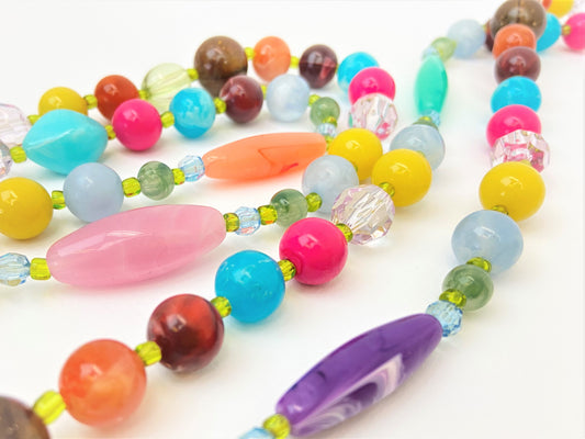 Sundae Crush Mixed Bead Necklace by Stage Jewellery with multicolour beads in old-school fashion style
