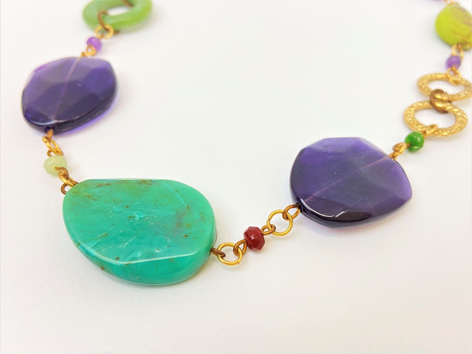 Royal Vacation Mixed Bead Necklace by Stage Jewellery in cyan teal blue purple tones