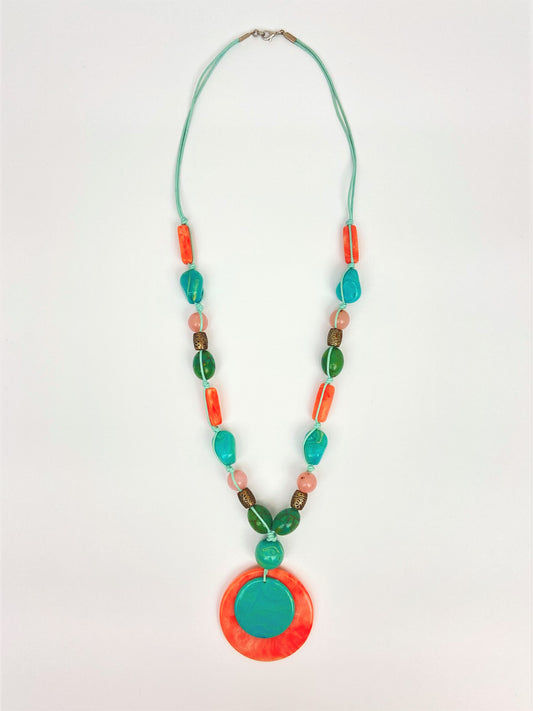 Coral Treasure Mixed Bead Necklace by Stage Jewellery in mystic style fashion