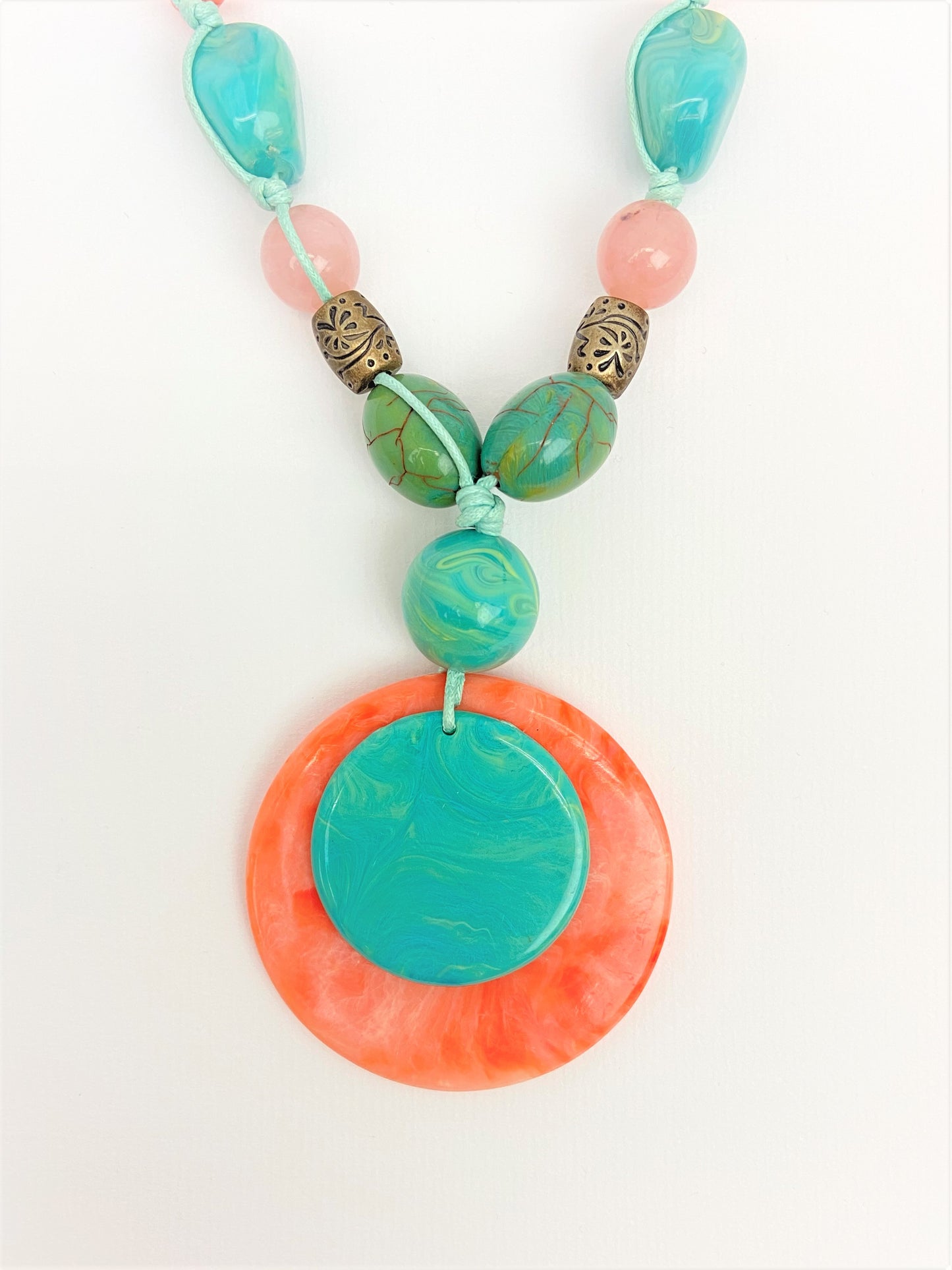Coral Treasure Mixed Bead Necklace
