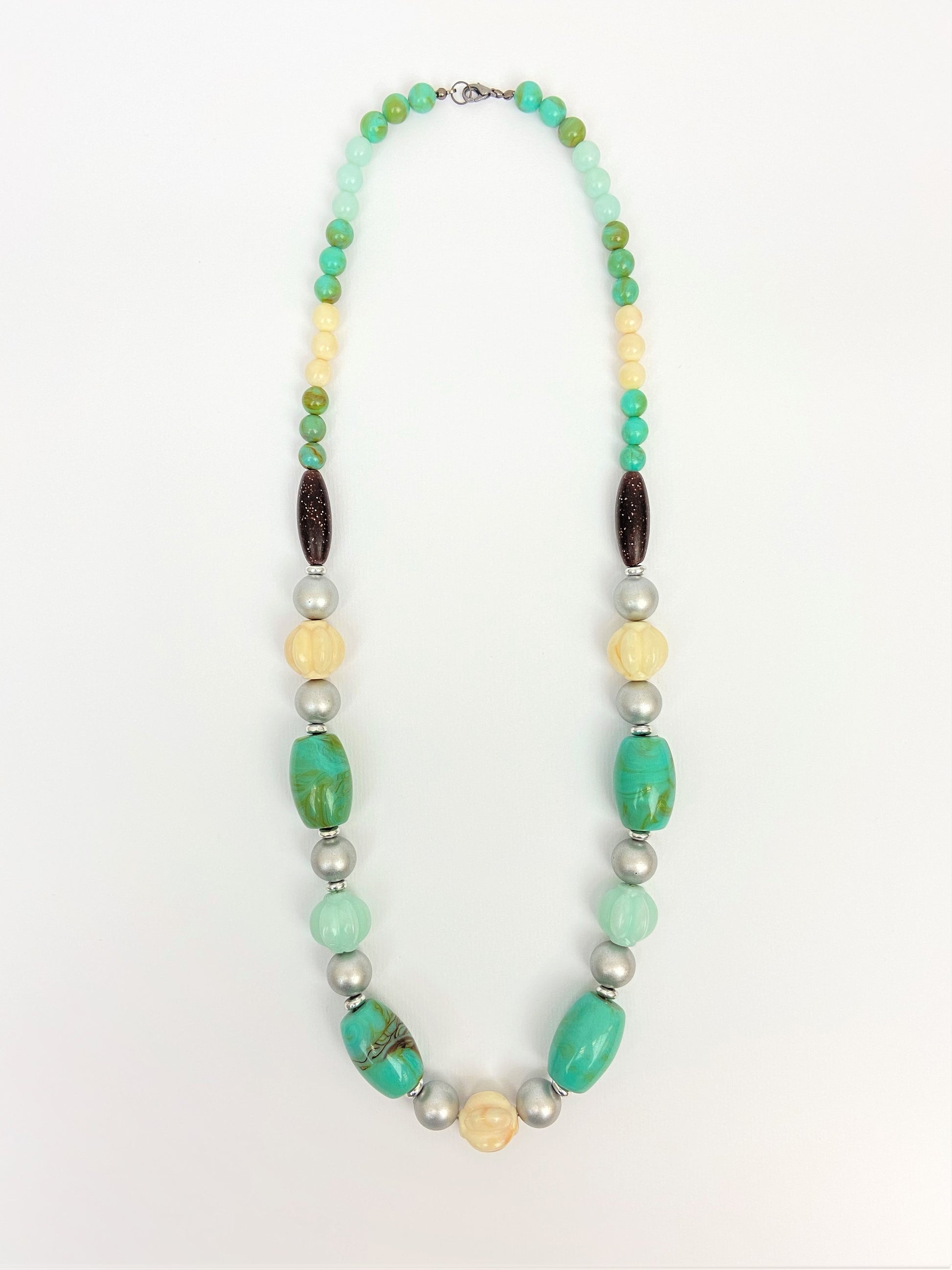 Jade Galaxy Mixed Bead Necklace by Stage Jewellery in green tones