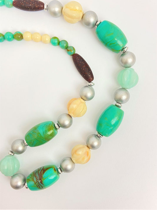 Jade Galaxy Mixed Bead Necklace by Stage Jewellery in green tones