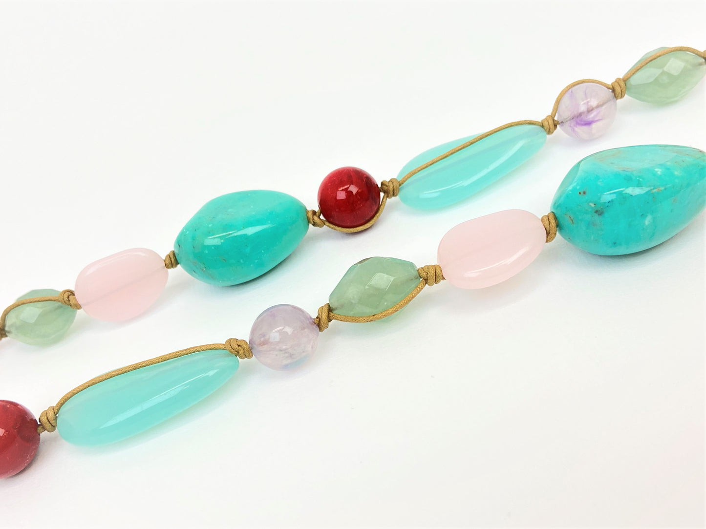 Aqua Zen Mixed Bead Necklace