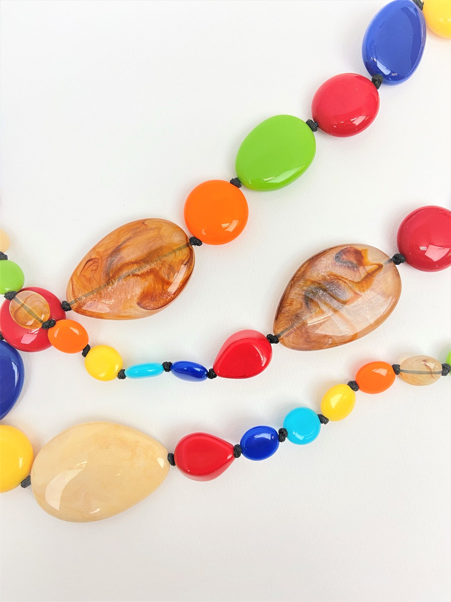 Chroma Pebbles Mixed Bead Necklace, Long