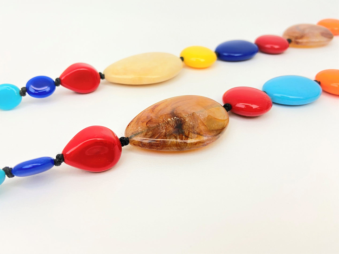 Chroma Pebbles Mixed Bead Necklace, Long