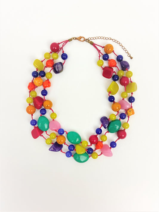 Crimson Swing Mixed Bead Necklace by Stage Jewellery with multicolour beads