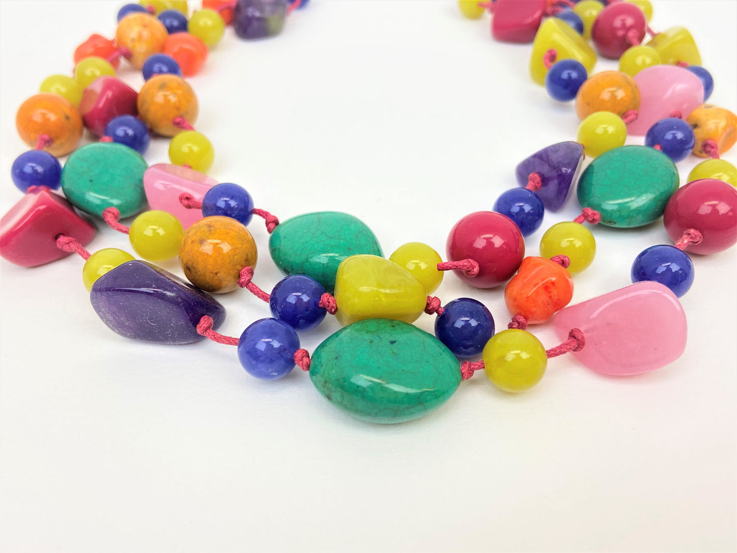 Crimson Swing Mixed Bead Necklace
