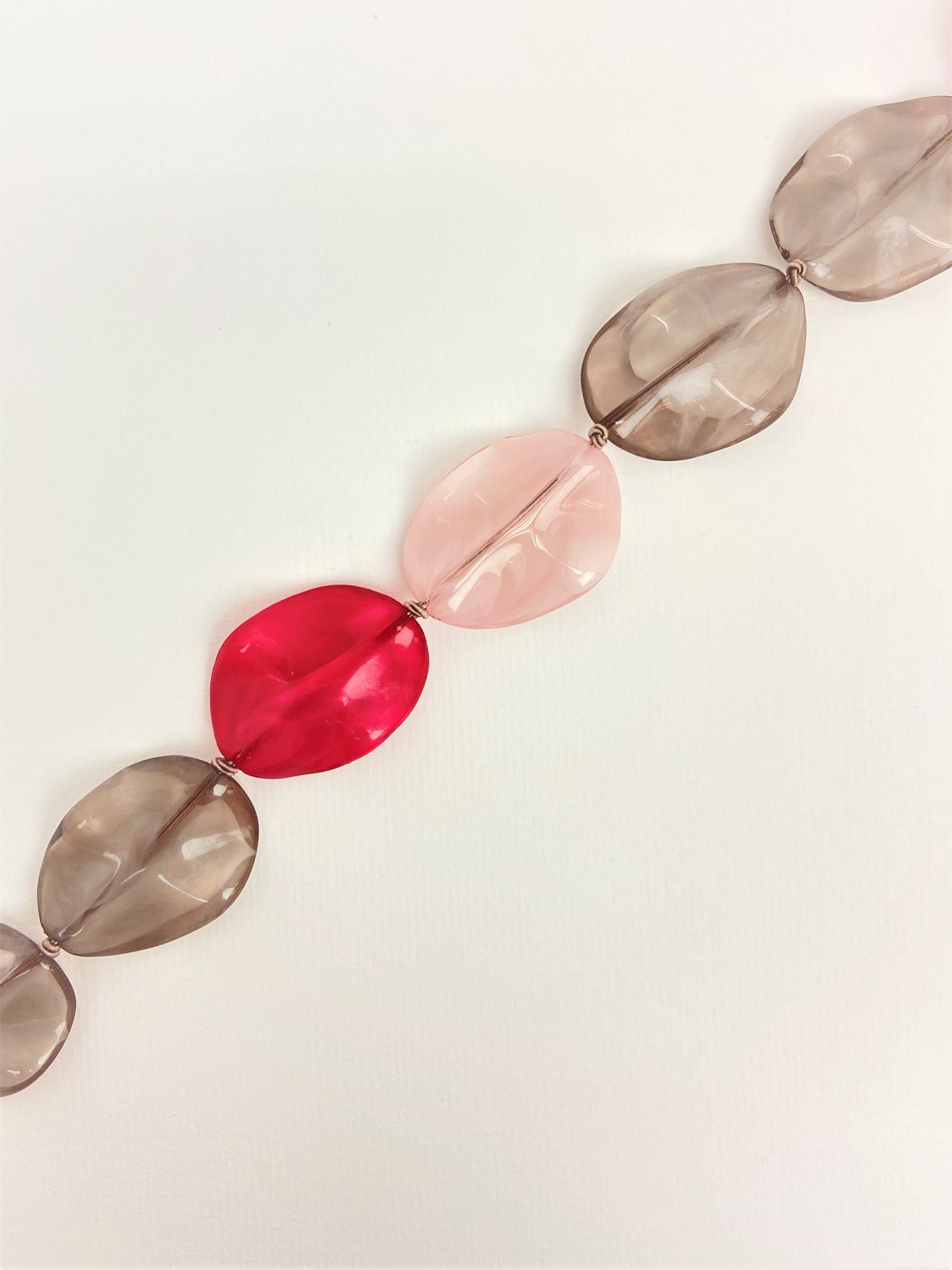 Dusky Rose Petal Bead Necklace