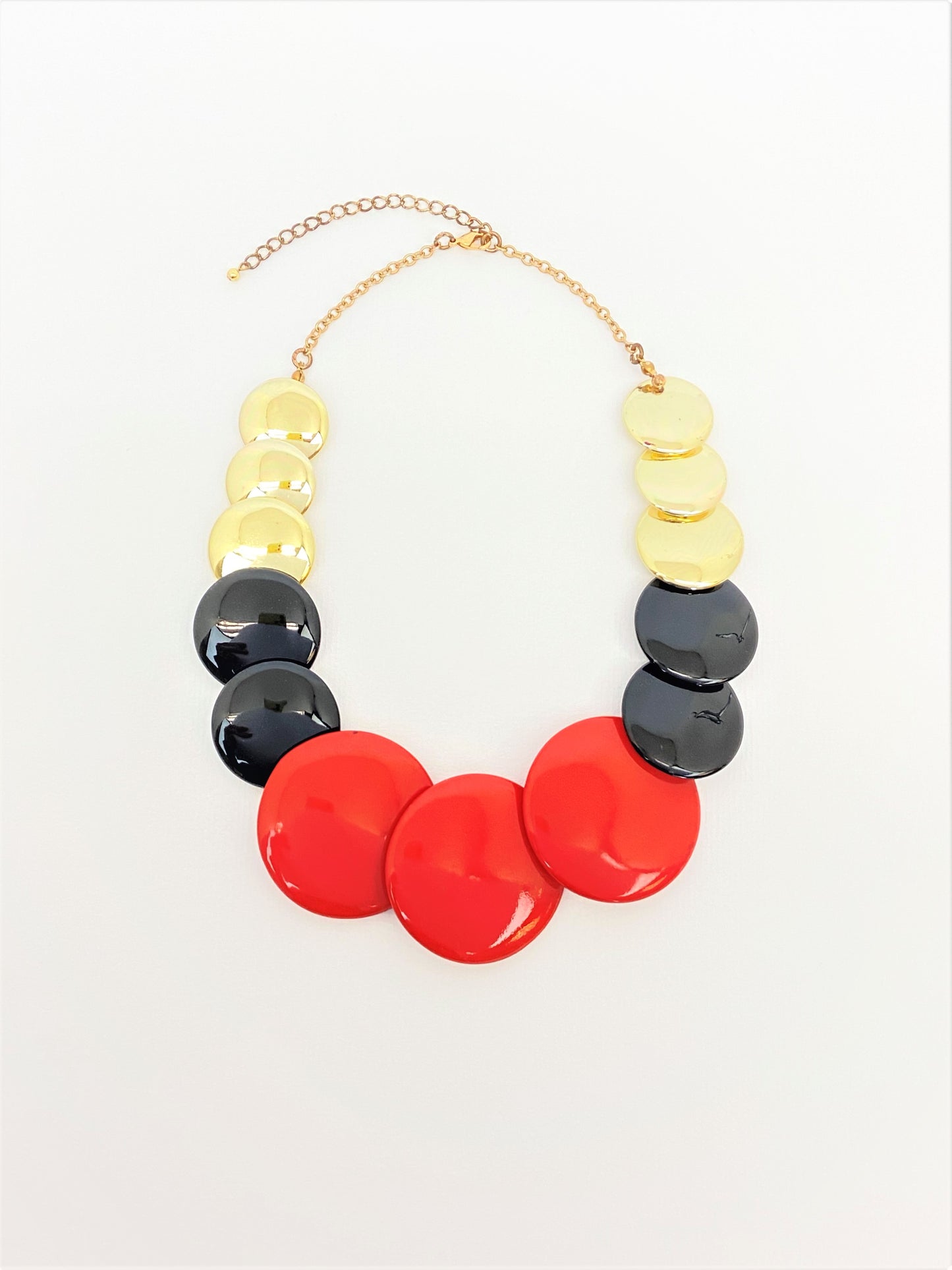 Flaming Shadow Mixed Bead Necklace by Stage Jewellery with multicolour flat round beads