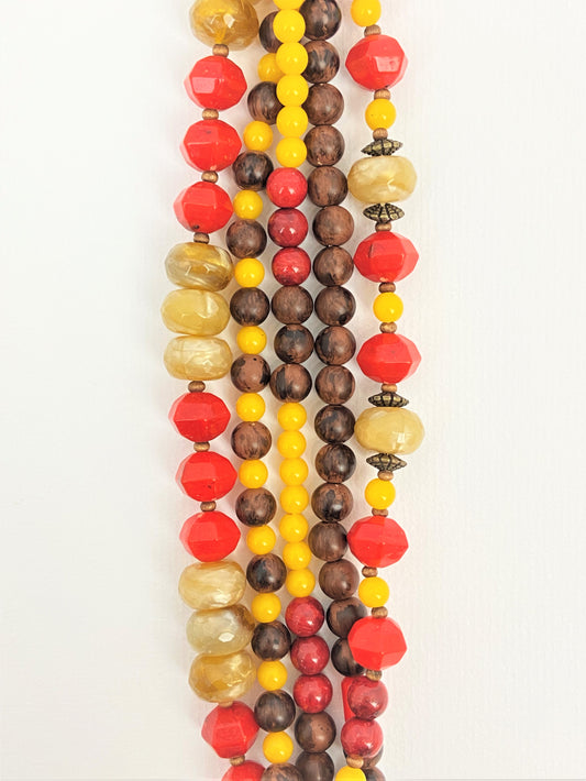 Glowing Lantern Mixed Bead Necklace