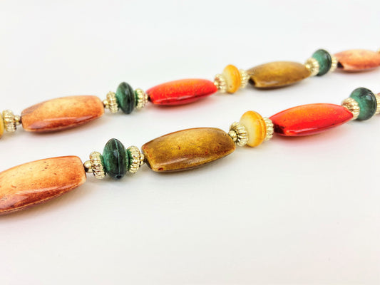 Oracle Mandarina Bead Necklace by Stage Jewellery with retro vintage style beads in unique fashion