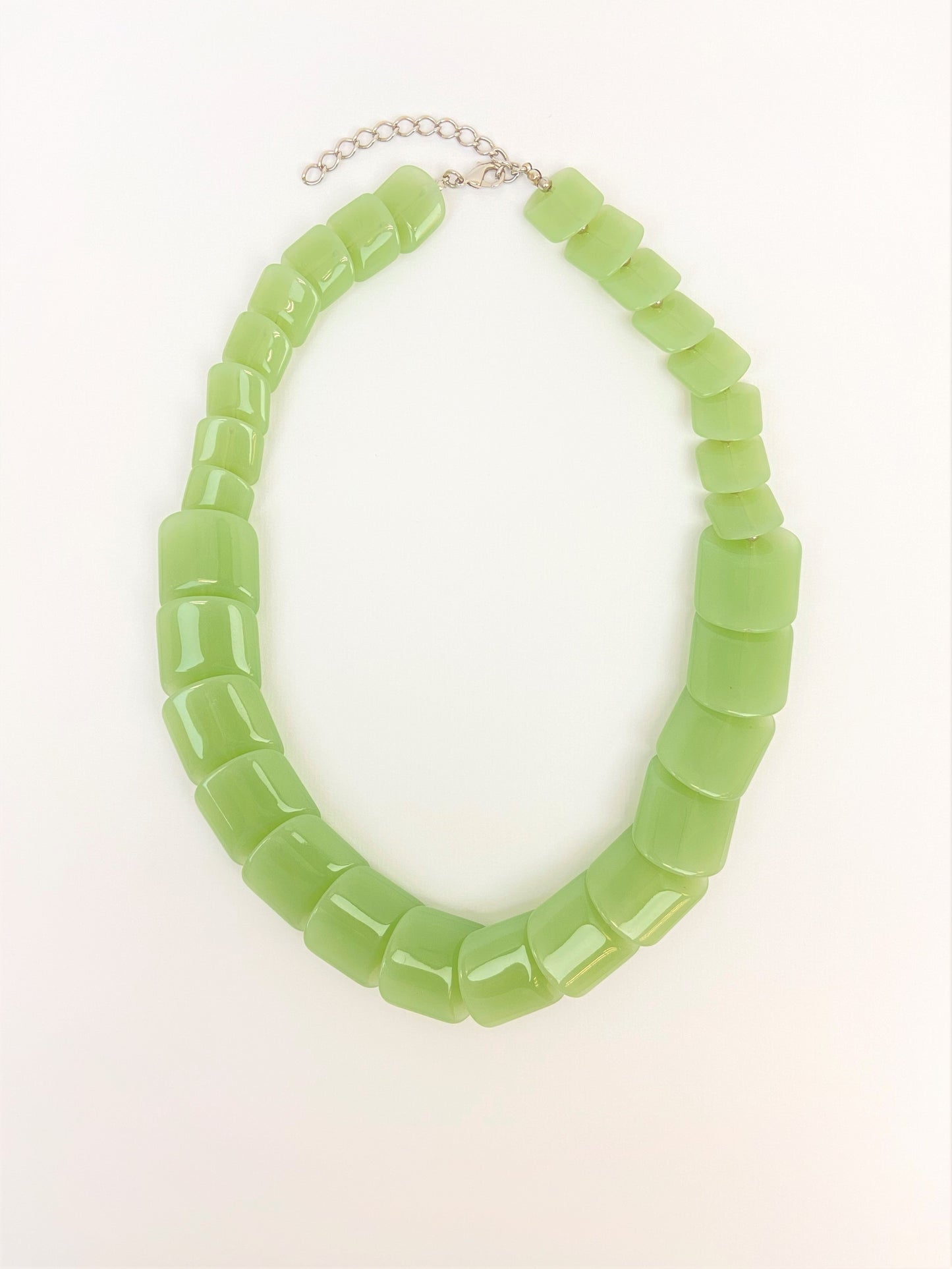Matcha Mojito Bead Necklace by Stage Jewellery in jade green tones with chunky beads