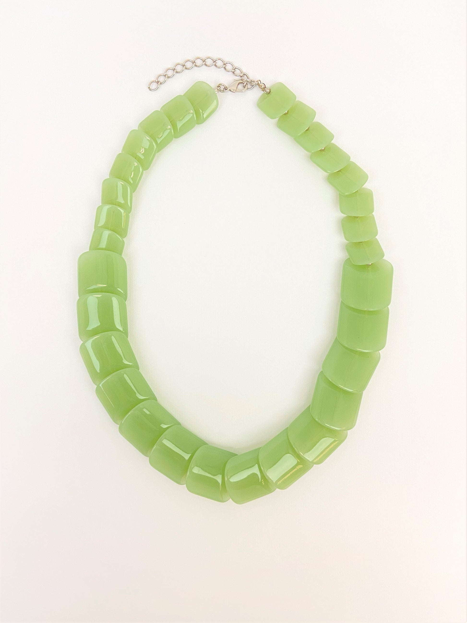 Matcha Mojito Bead Necklace by Stage Jewellery in jade green tones with chunky beads