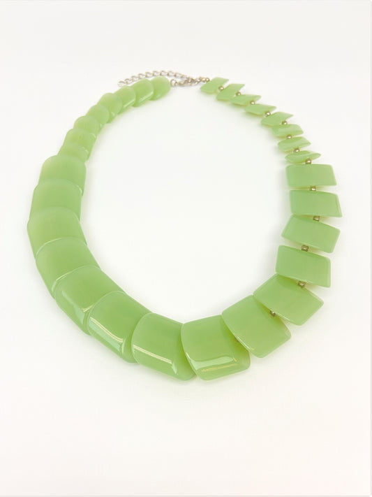 Matcha Mojito Bead Necklace by Stage Jewellery in jade green tones with chunky beads