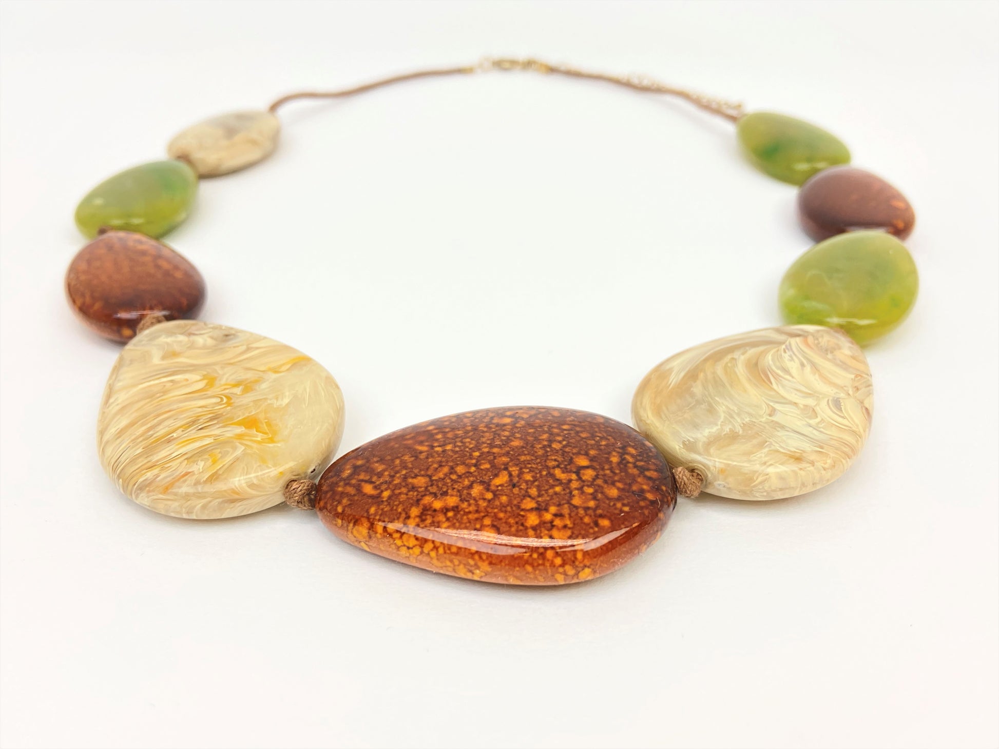 Lake Lushmore Mixed Bead Necklace by Stage Jewellery in earth tones