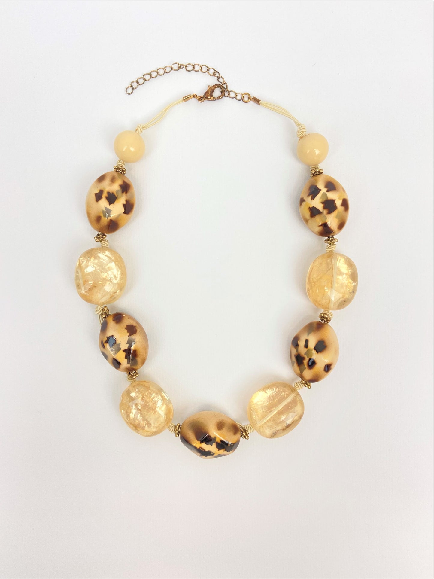 Orla Natica Mixed Bead Necklace by Stage Jewellery with bold chunky beads in vintage fashion style