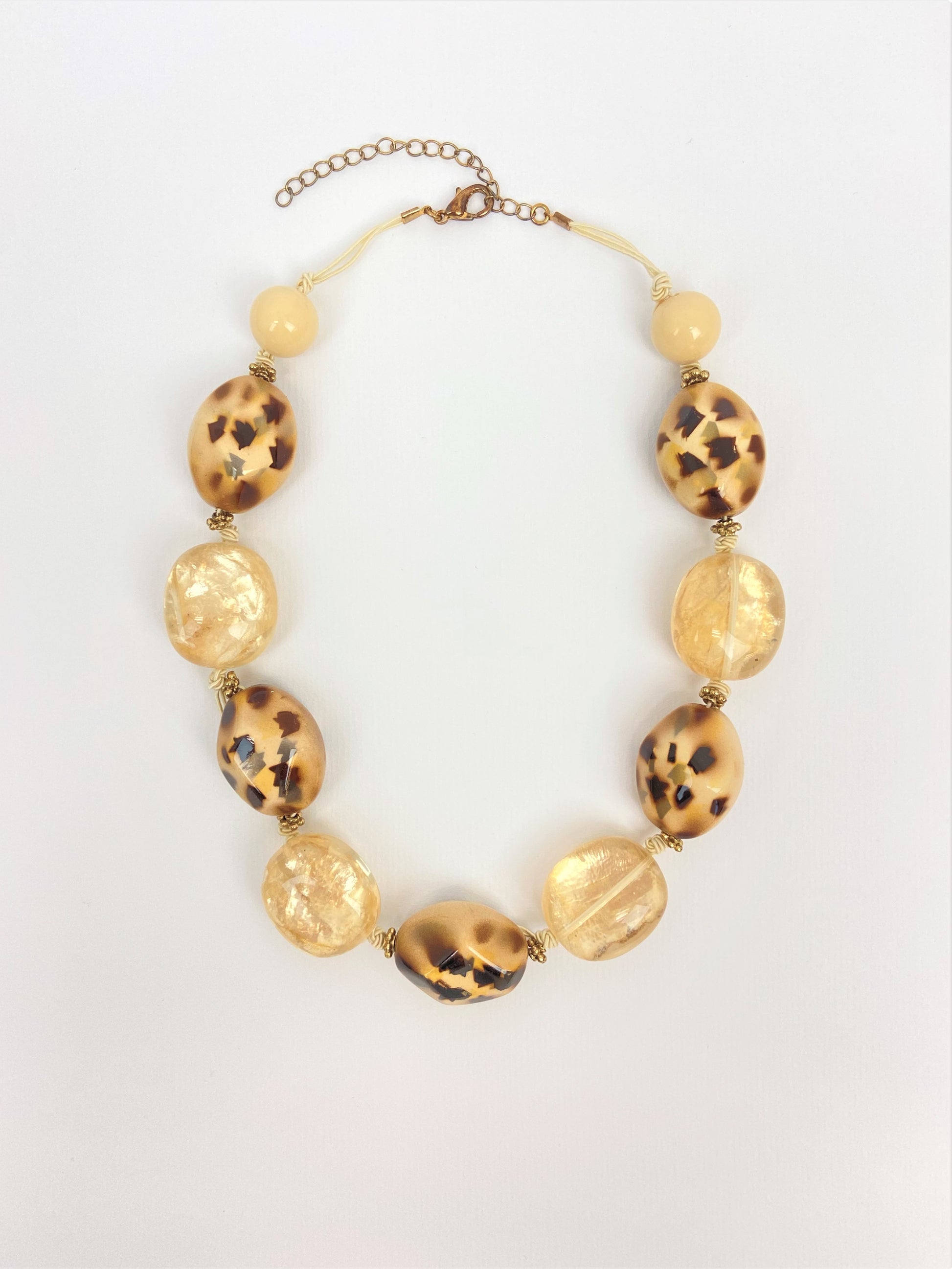 Orla Natica Mixed Bead Necklace by Stage Jewellery with bold chunky beads in vintage fashion style