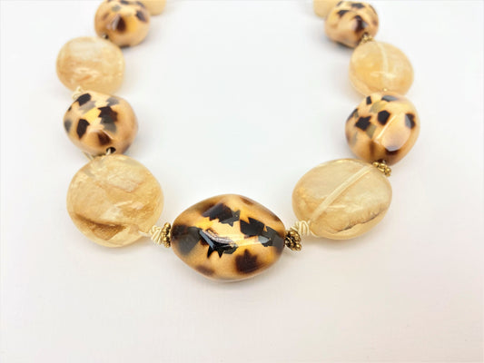 Orla Natica Mixed Bead Necklace by Stage Jewellery with bold chunky beads in vintage fashion style