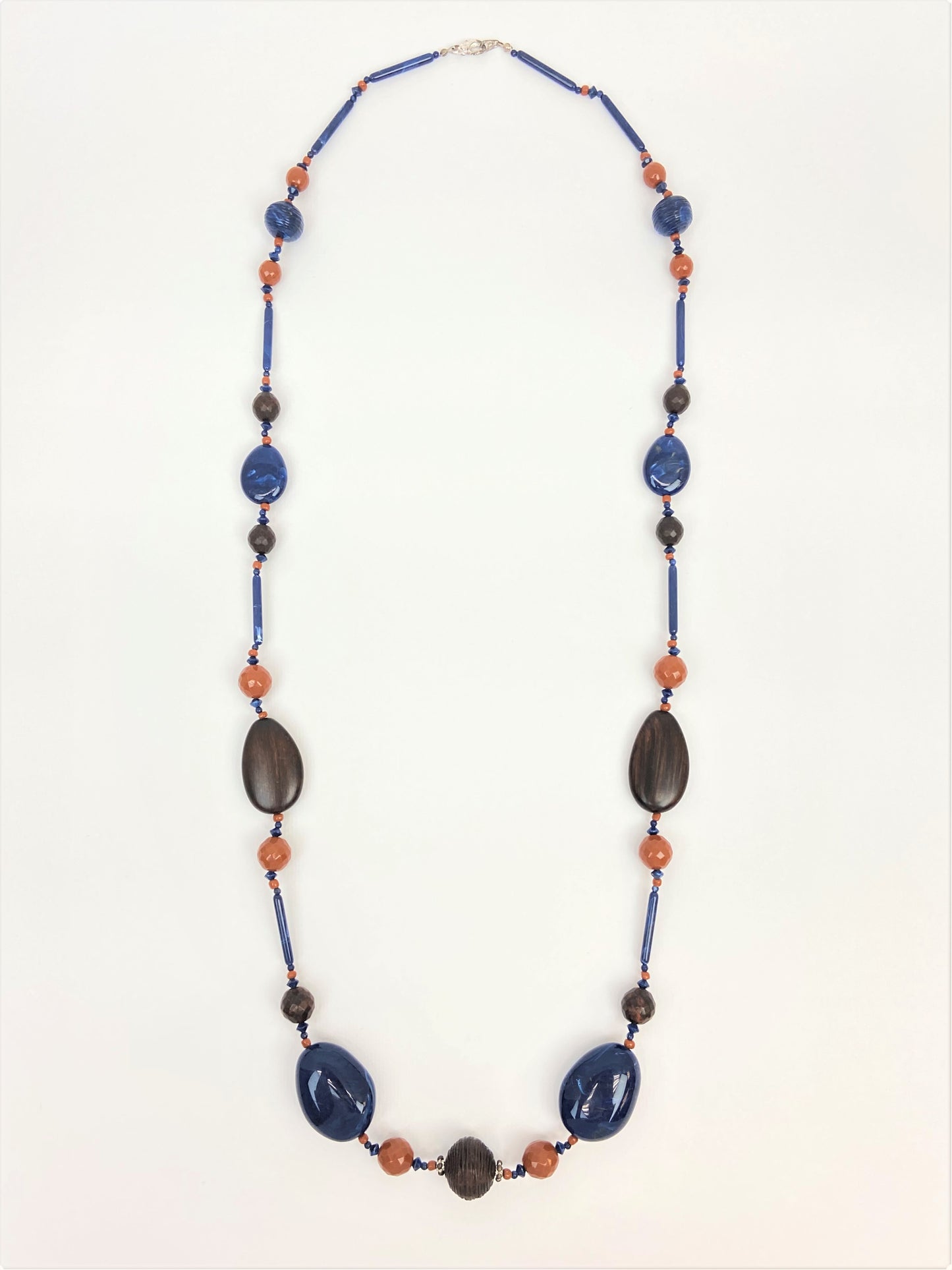 Royal Chancery Mixed Bead Necklace by Stage Jewellery in brown blue tones