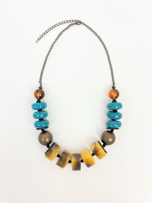 Mediterranean Archway Mixed Bead Necklace by Stage Jewellery in retro vintage fashion style