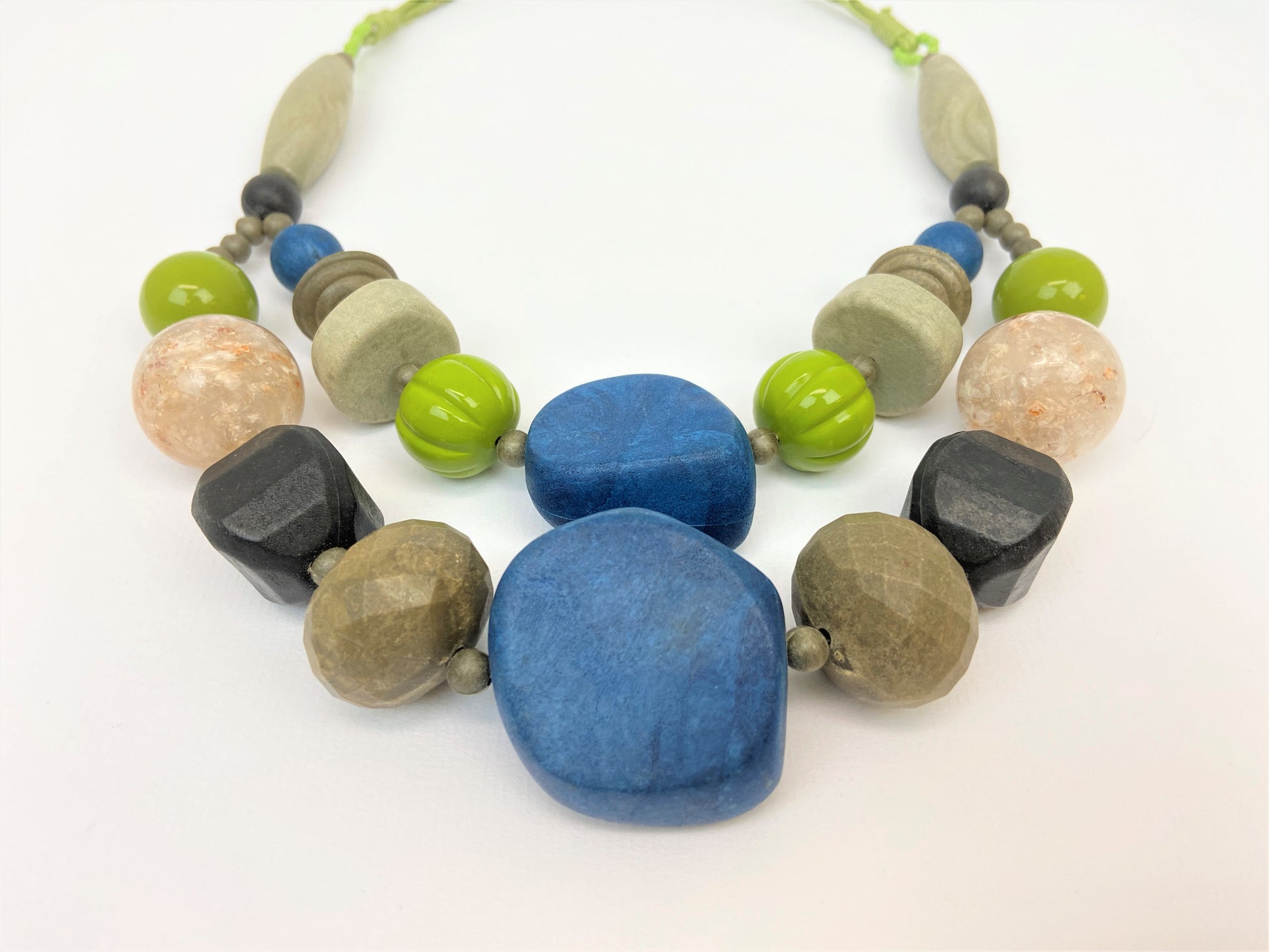 Ervine Marvel Duet Bead Necklace by Stage Jewellery with multicolour beads