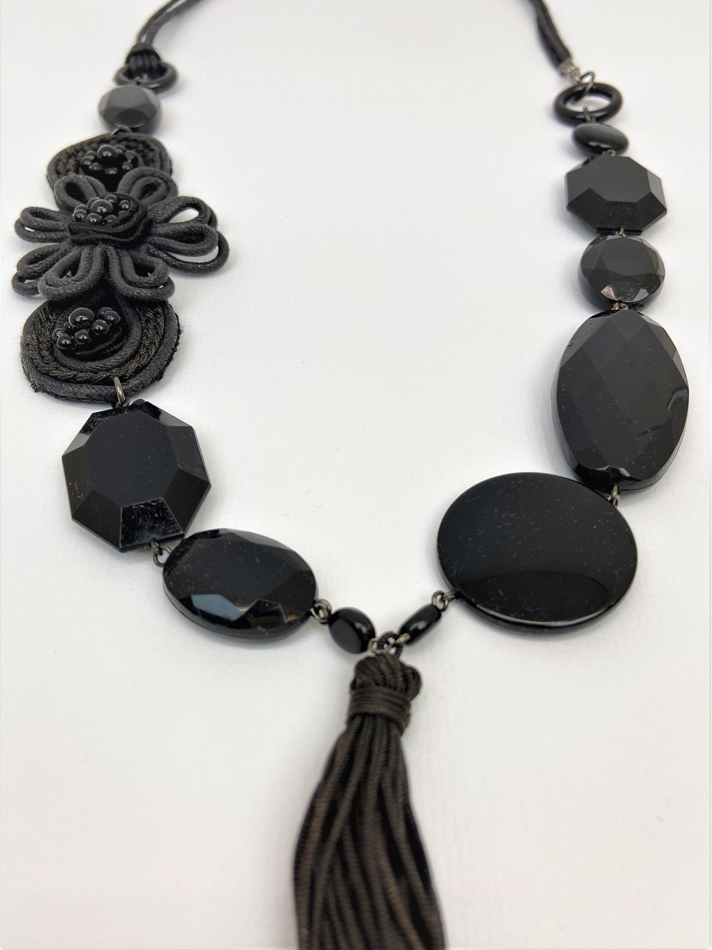Midnight Arya Mixed Bead Necklace by Stage Jewellery in black tones and elegant style