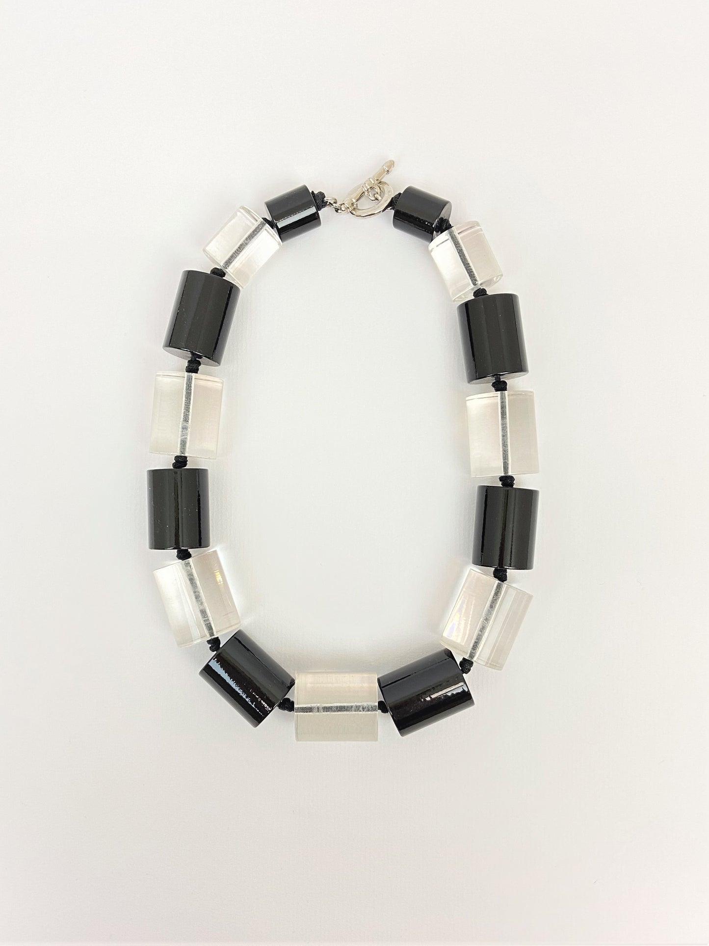 Audrey Jazz Mixed Bead Necklace by Stage Jewellery with black and transparents chunky beads