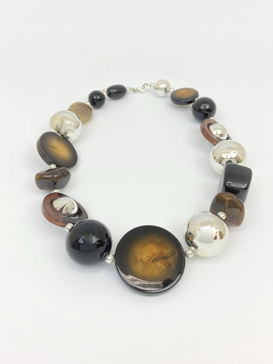 Bendis Moon Mixed Bead Neclace