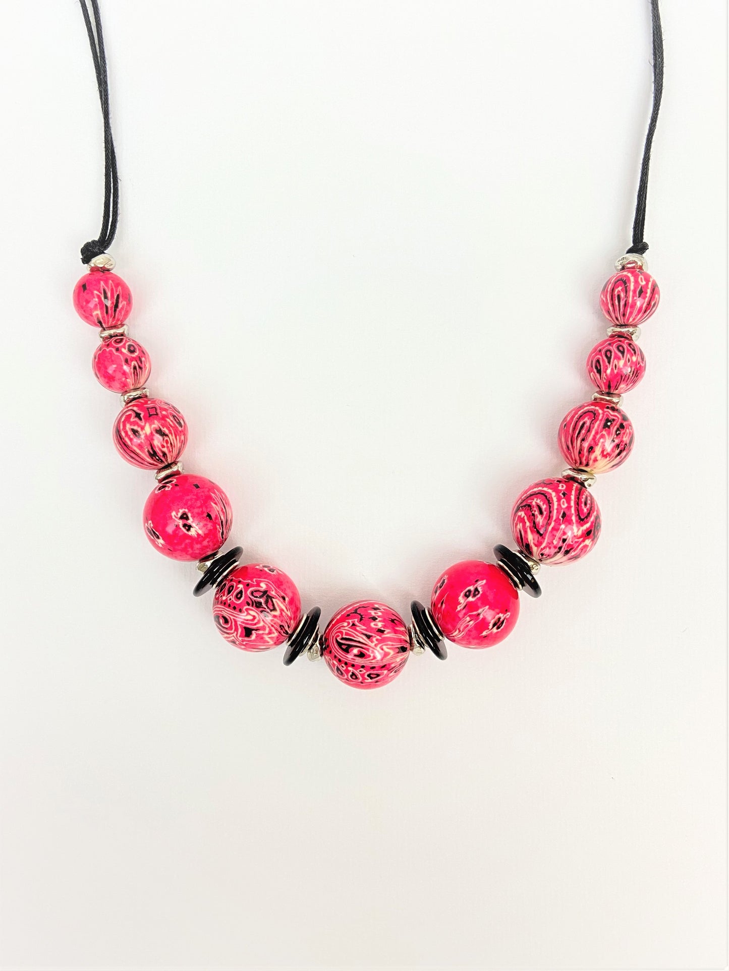 Paisley Peiskos Mixed Bead Necklace in Pink by Stage Jewellery