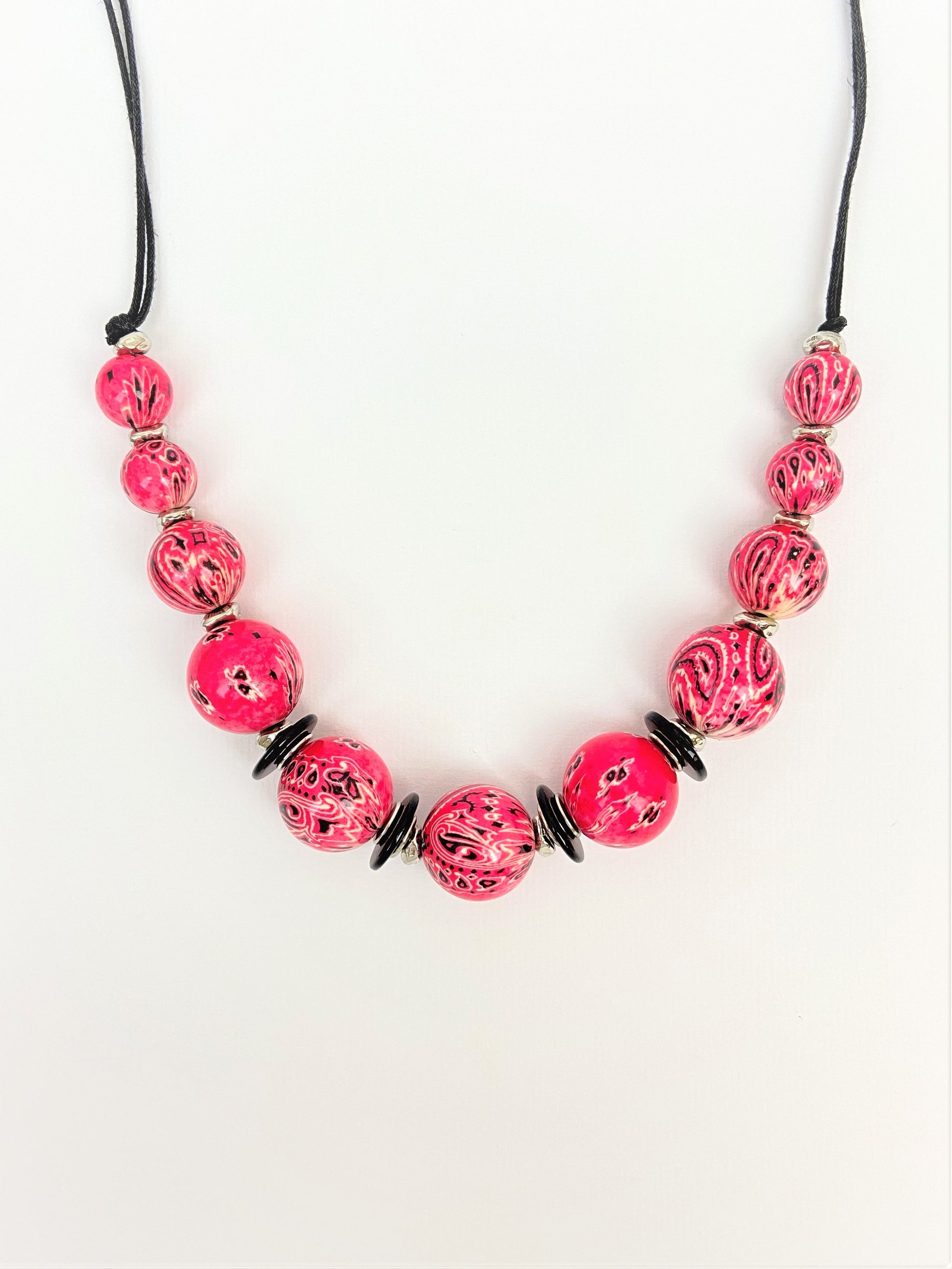 Paisley Peiskos Mixed Bead Necklace in Pink by Stage Jewellery