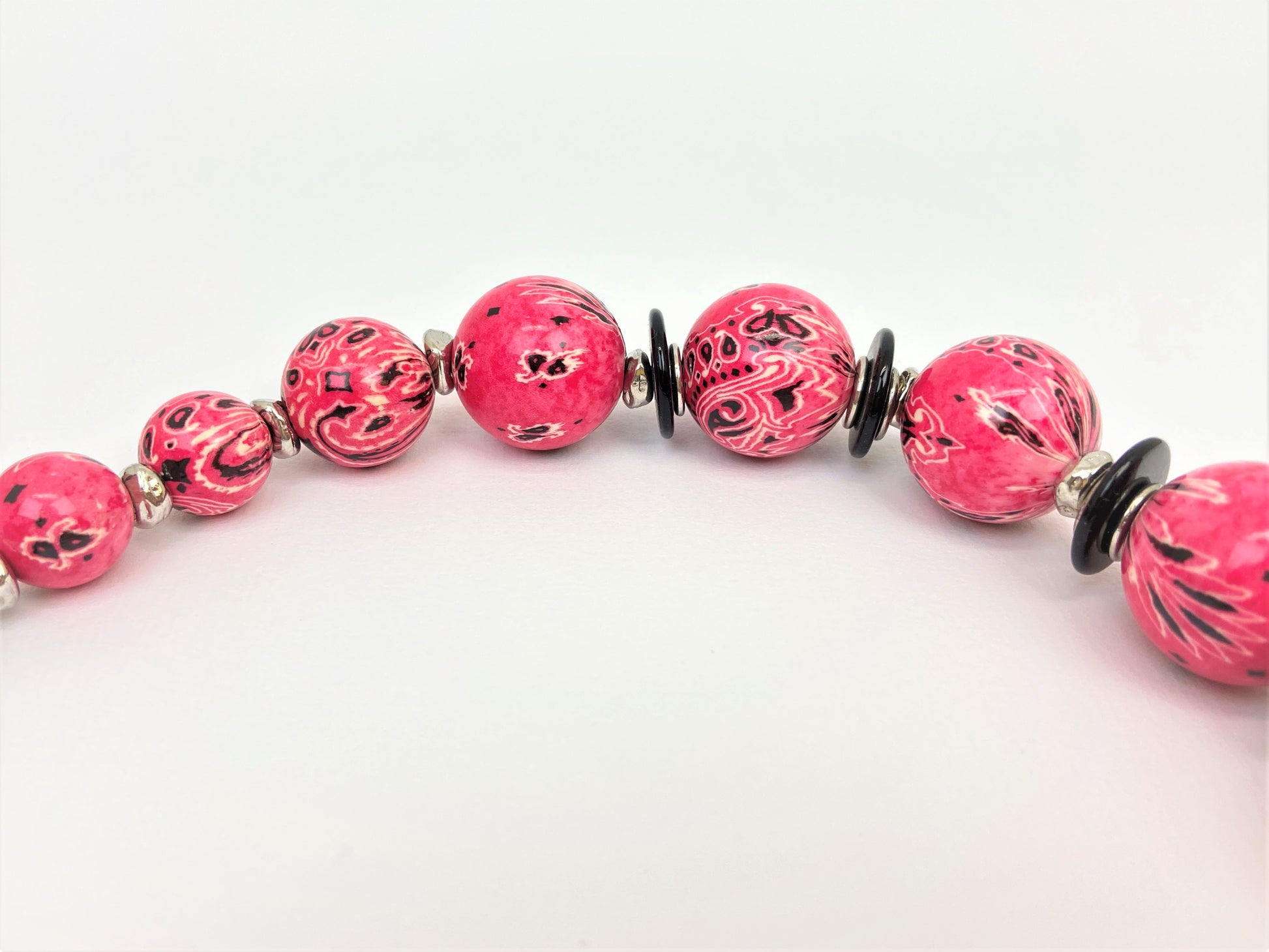 Paisley Peiskos Mixed Bead Necklace in Pink by Stage Jewellery
