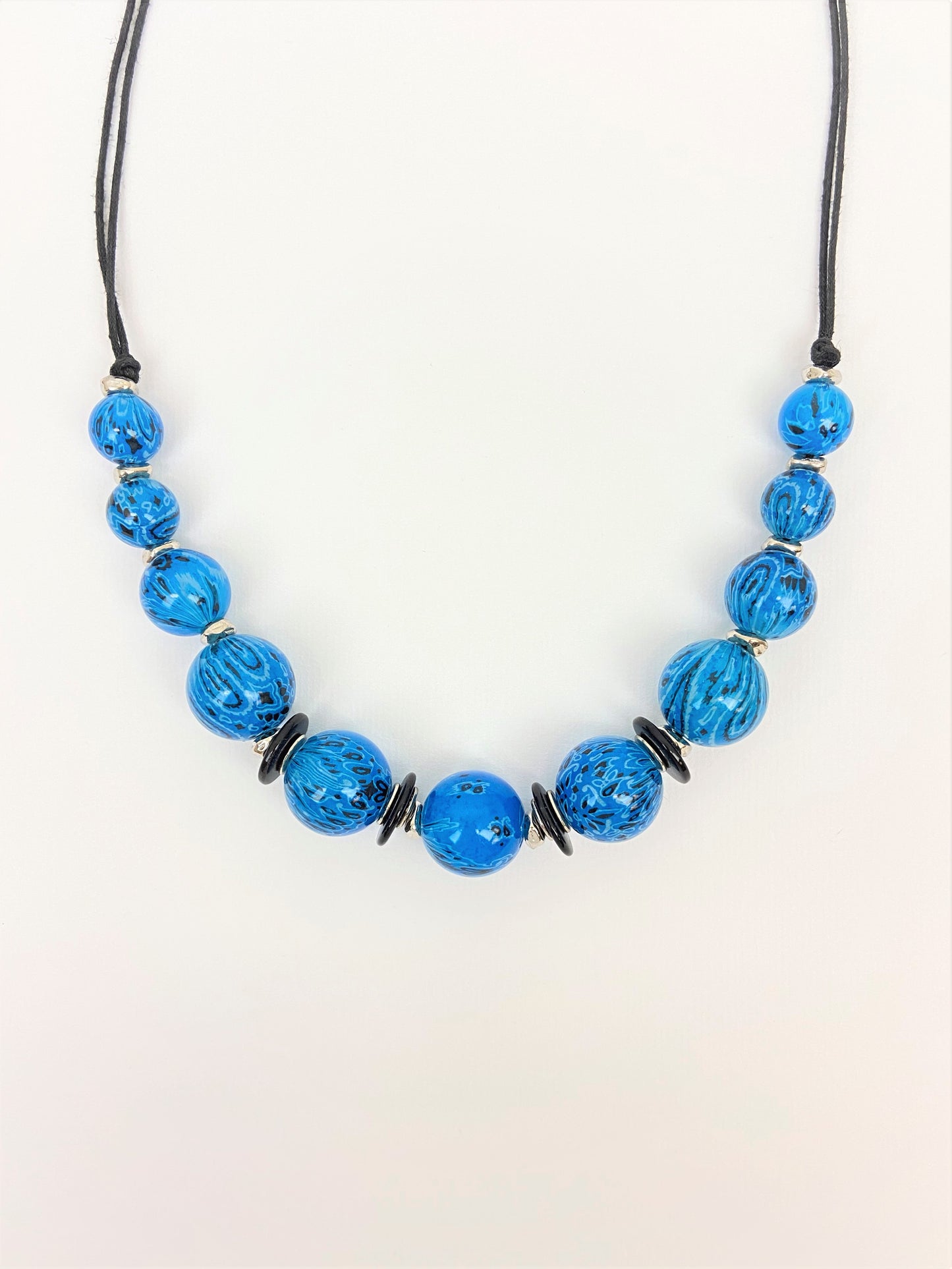 Paisley Peiskos Mixed Bead Necklace in Blue by Stage Jewellery