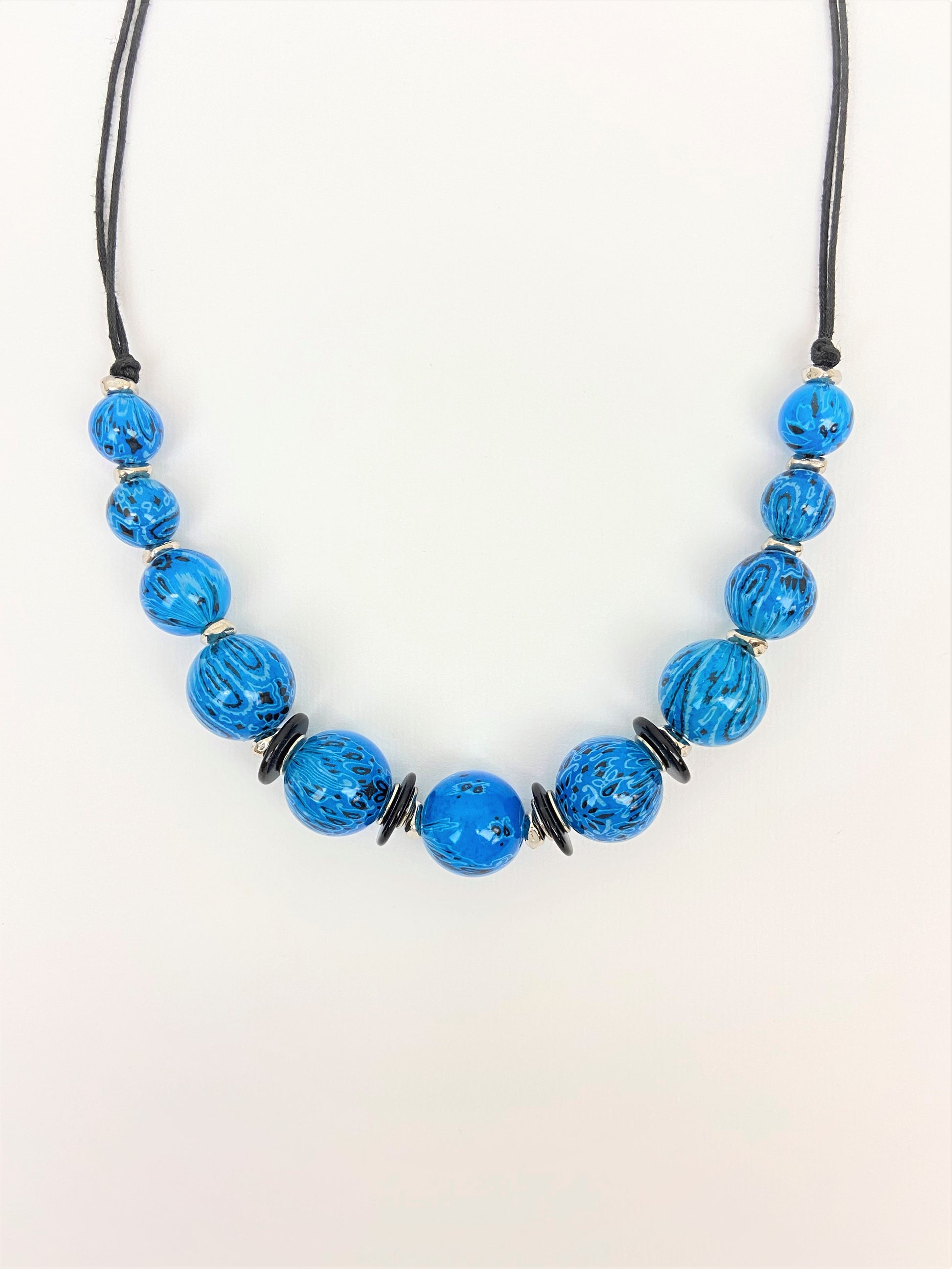 Paisley Peiskos Mixed Bead Necklace in Blue by Stage Jewellery