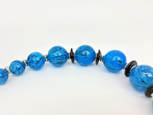 Paisley Peiskos Mixed Bead Necklace in Blue by Stage Jewellery