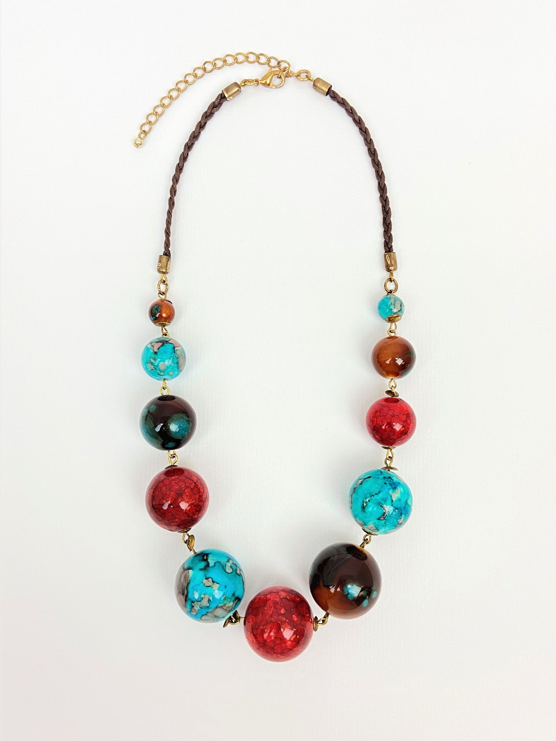 Nakesha Esha Mixed Bead Necklace by Stage Jewellery with multicolour round beads in bold fashion style