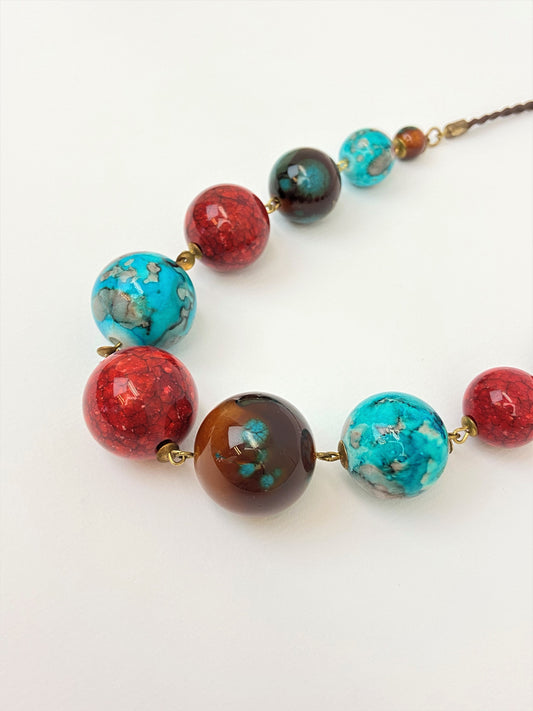 Nakesha Esha Mixed Bead Necklace by Stage Jewellery with multicolour round beads in bold fashion style