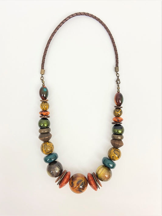 Gaia Cornelius Mixed Bead Necklace by Stage Jewellery with multicolour beads in vintage fashion style