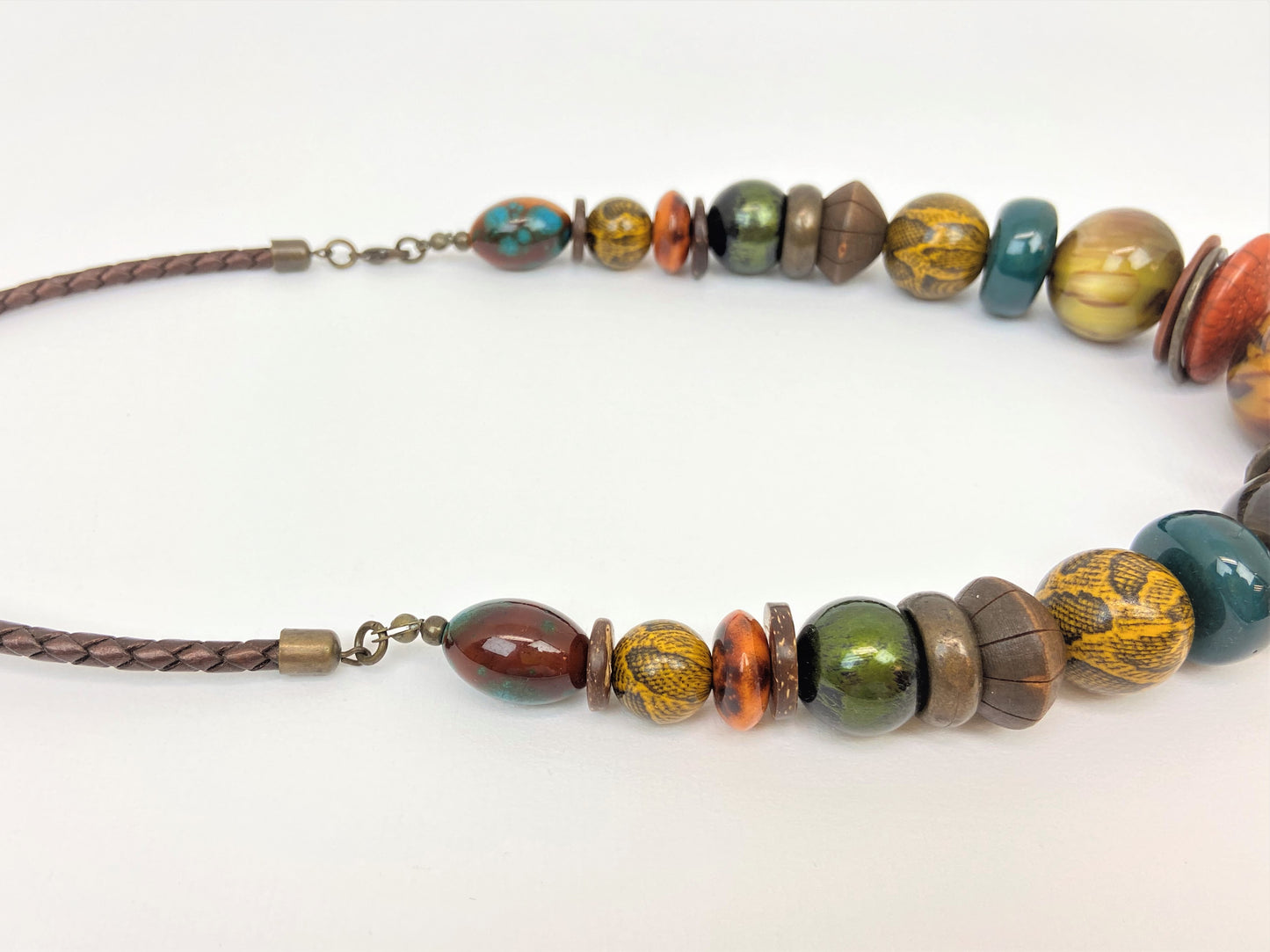 Gaia Cornelius Mixed Bead Necklace by Stage Jewellery with multicolour beads in vintage fashion style