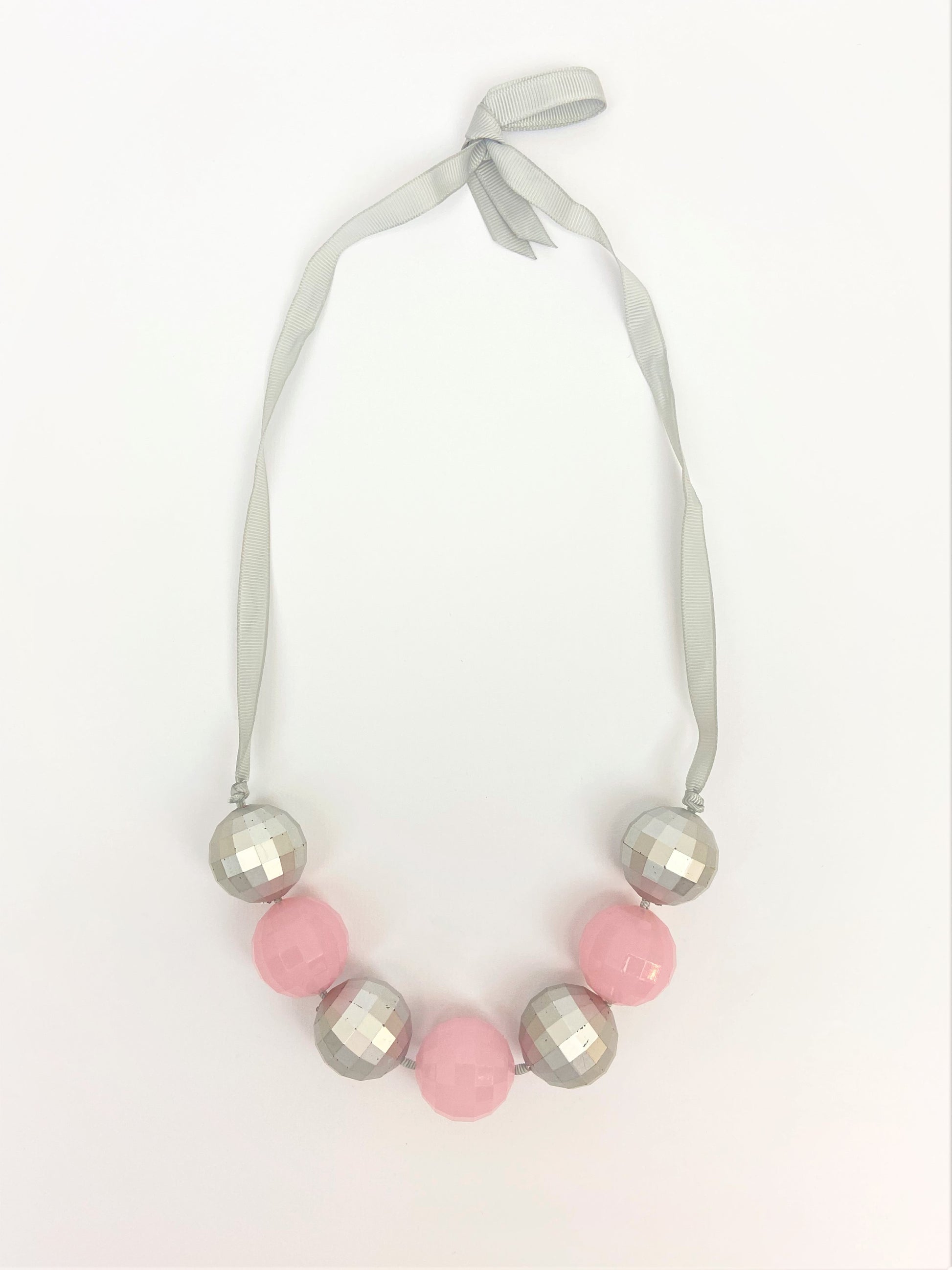 Roise Jollity Mixed Bead Necklace by Stage Jewellery in pink and grey silver tones