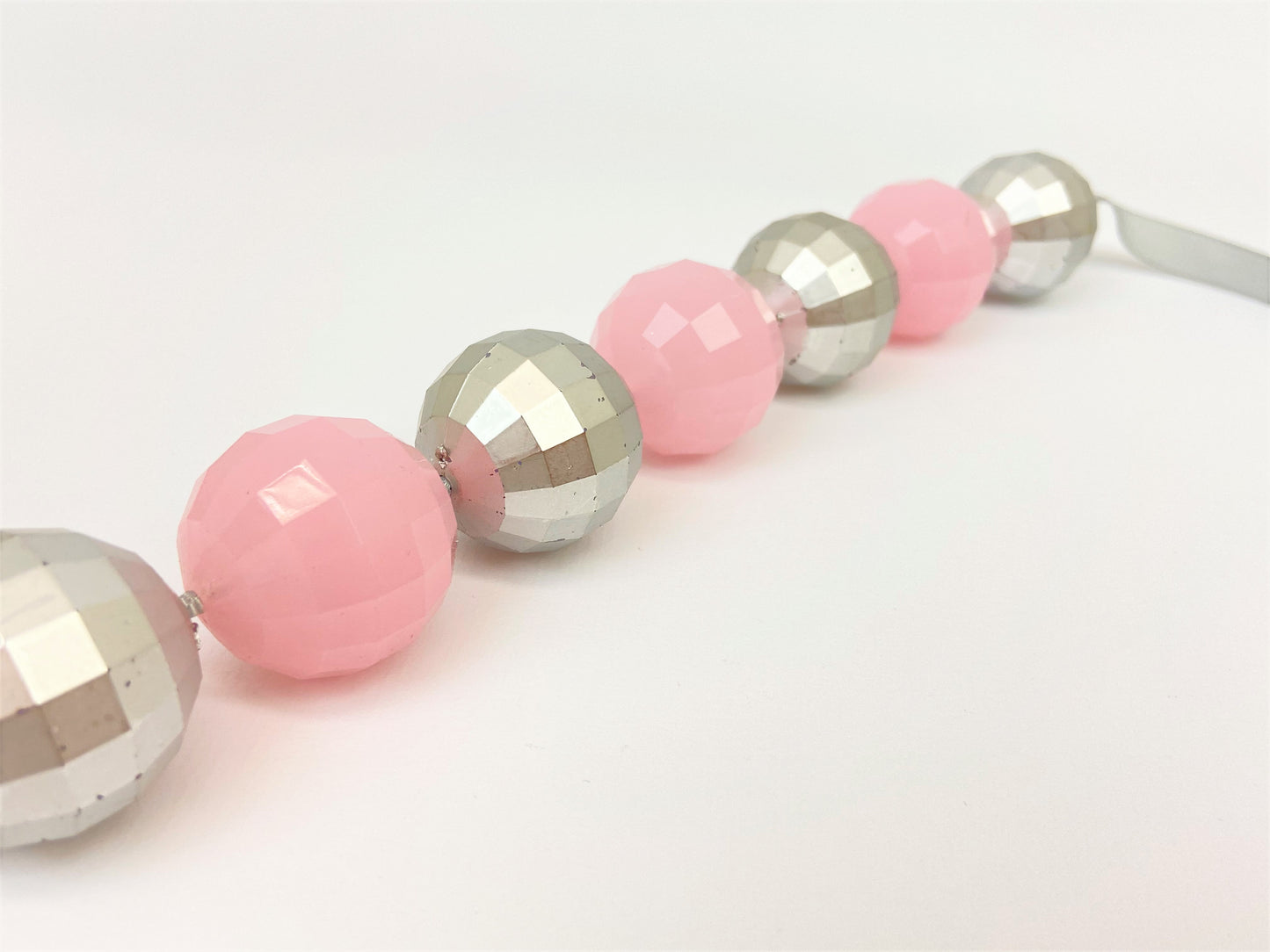 Roise Jollity Mixed Bead Necklace by Stage Jewellery in pink and grey silver tones