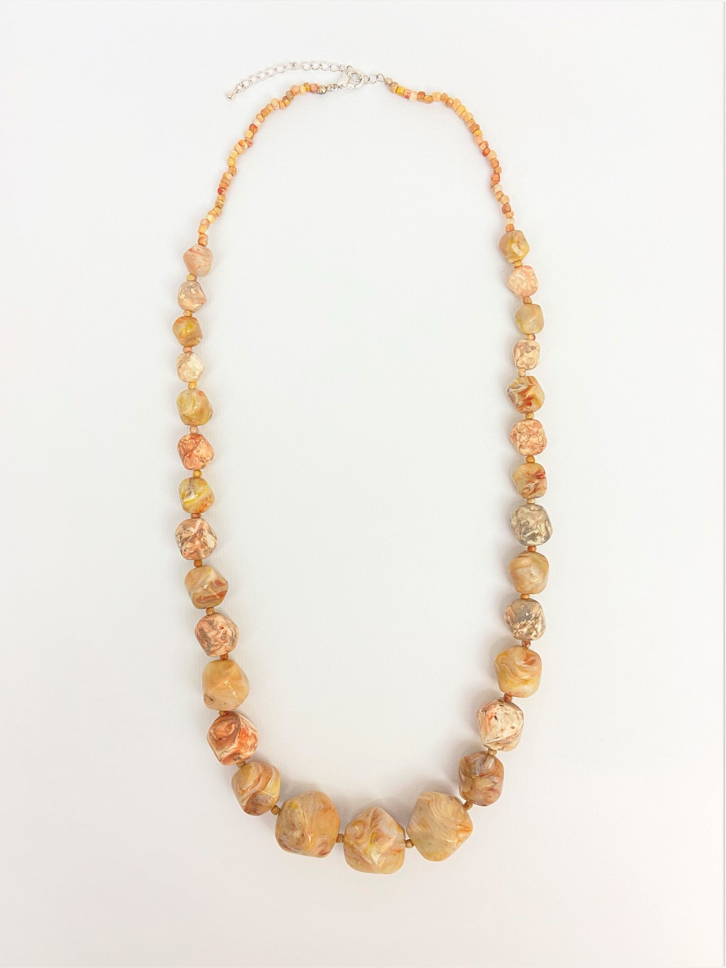 Zephyr Charis Mixed Bead Necklace by Stage Jewellery in brown neutral tones
