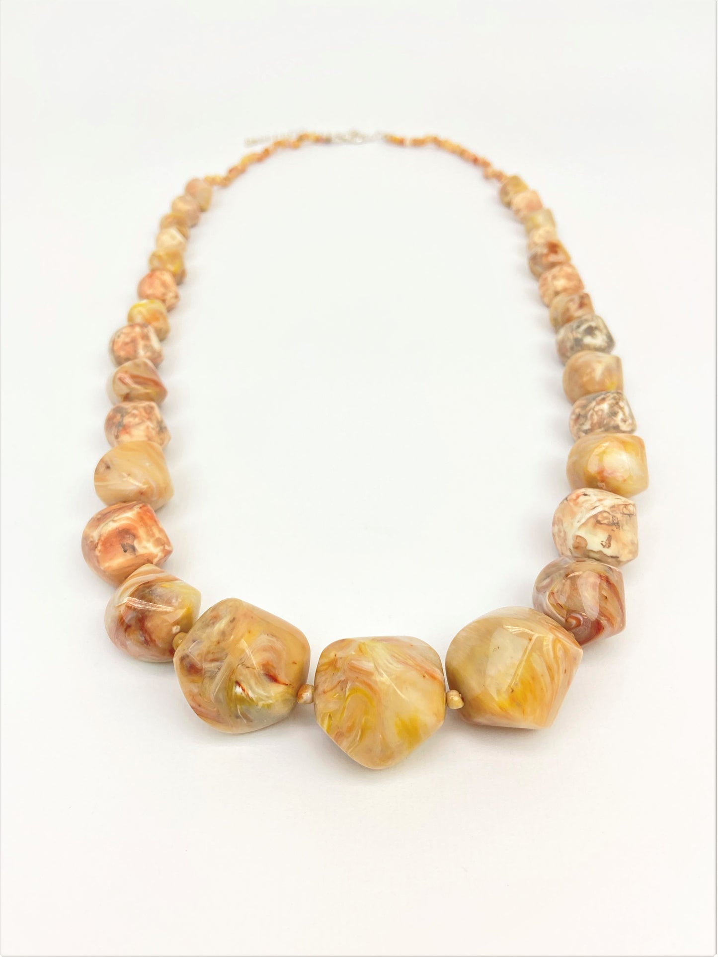 Zephyr Charis Mixed Bead Necklace by Stage Jewellery in brown neutral tones